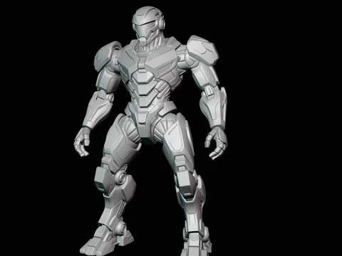 Armored Exosuit Robot Statue Design 4 - 3D Print Model 3D Print Model
