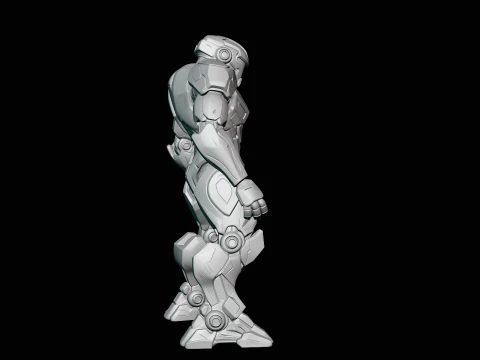 Armored Exosuit Robot Statue Design 4 - 3D Print Model 3D Print Model