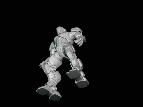 Armored Exosuit Robot Statue Design 4 - 3D Print Model 3D Print Model