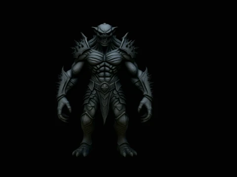 Spiked Demon Creature Statue Design 1 - 3D Print Model Modèles 3D en vedette