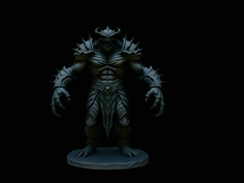 Spiked Demon Creature Statue Design 3 - 3D Print Model Modèles 3D en vedette