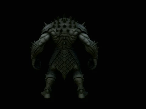 Spiked Demon Creature Statue Design 4 - 3D Print Model Modèles 3D en vedette