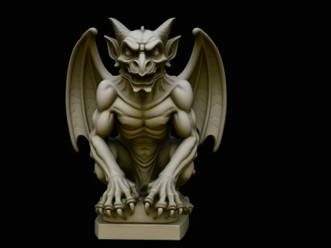 Gothic Gargoyle Statue Design 1 - 3D Print Model 3Dプリントモデル