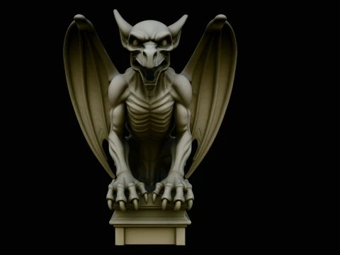 Gothic Gargoyle Statue Design 4 - 3D Print Model 3Dプリントモデル