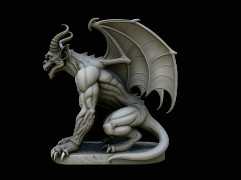 Gothic Gargoyle Statue Design 5 - 3D Print Model 3Dプリントモデル