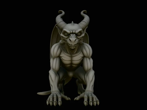 Gothic Gargoyle Statue Design 6 - 3D Print Model 3Dプリントモデル