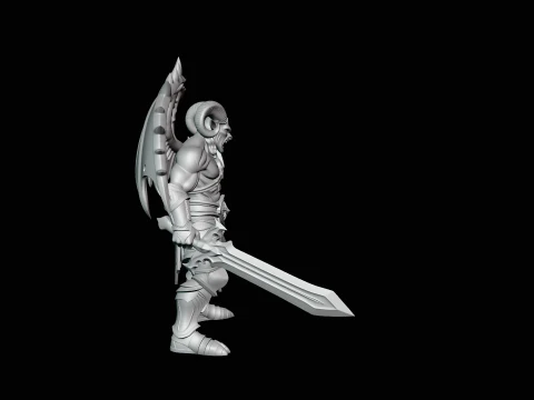 Winged Demon Knight Statue Design 2 - 3D Print Model 3D Print Model
