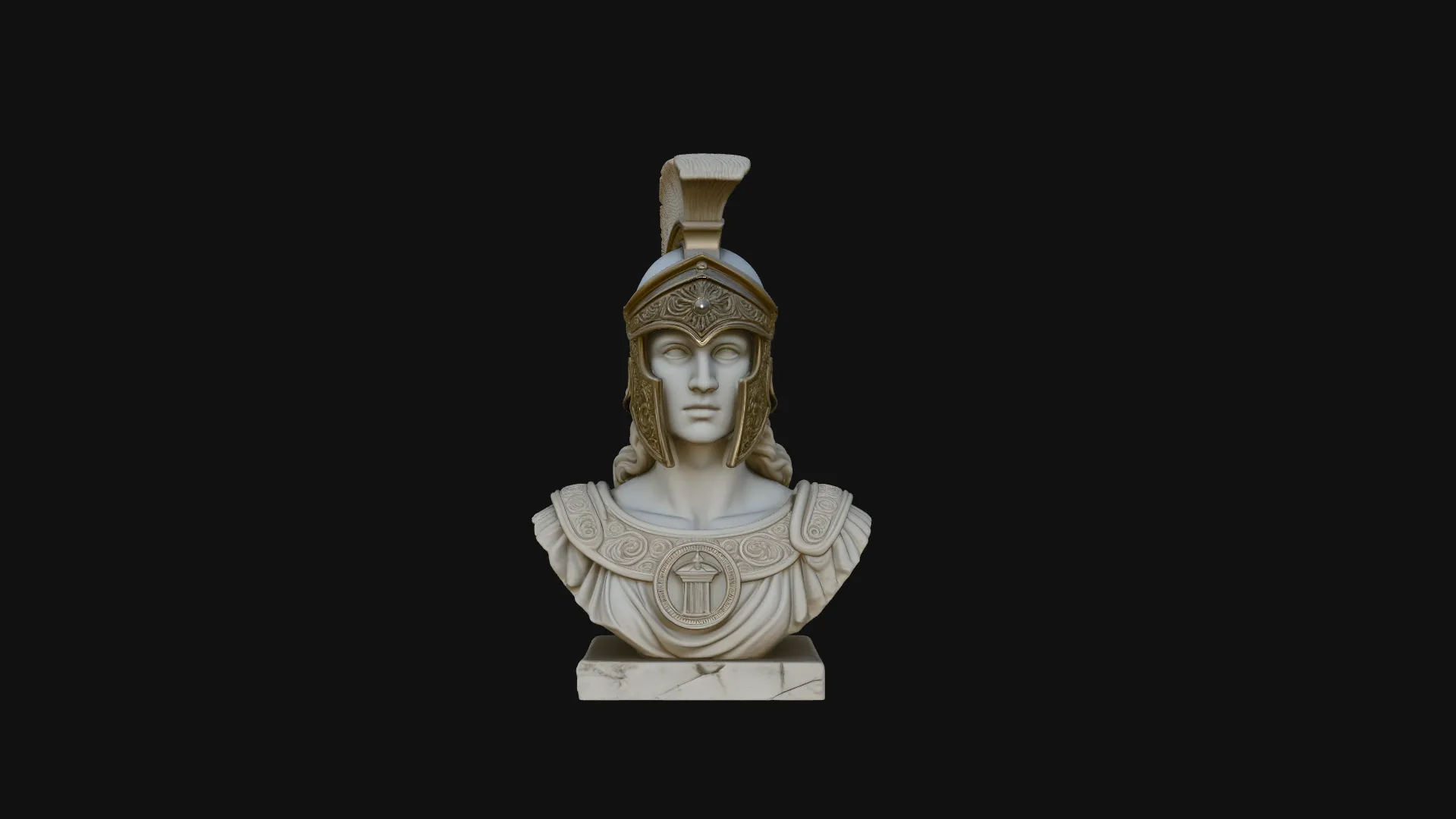 Athena Warrior Bust Pendant Design 1 - 3D Print Model 3D Print Model .c4d .max .obj .3ds .fbx .stl .blend 