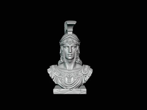 Athena Warrior Bust Pendant Design 1 - 3D Print Model 3D Print Model