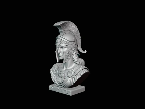 Athena Warrior Bust Pendant Design 1 - 3D Print Model 3D Print Model