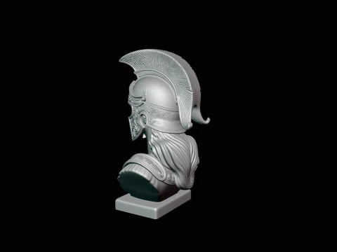 Athena Warrior Bust Pendant Design 1 - 3D Print Model 3D Print Model
