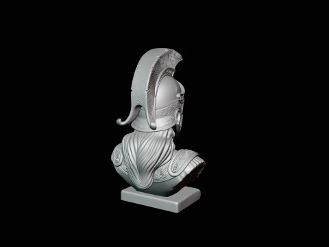 Athena Warrior Bust Pendant Design 1 - 3D Print Model 3D Print Model