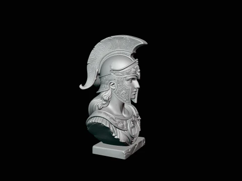 Athena Warrior Bust Pendant Design 1 - 3D Print Model 3D Print Model