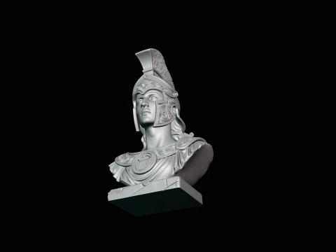 Athena Warrior Bust Pendant Design 1 - 3D Print Model 3D Print Model