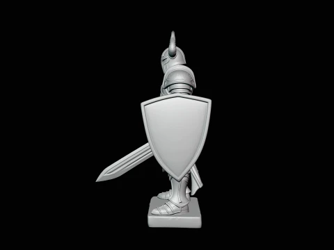 Dark Horned Knight Statue Design 7 - 3D Print Model 3D Print Model