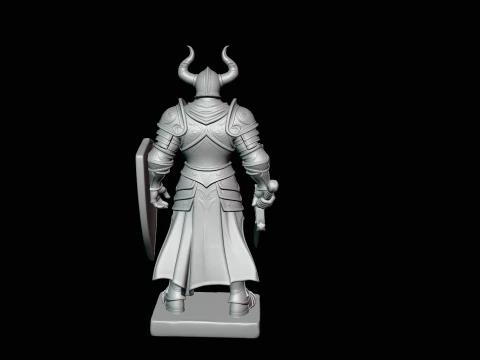 Dark Horned Knight Statue Design 7 - 3D Print Model 3D Print Model