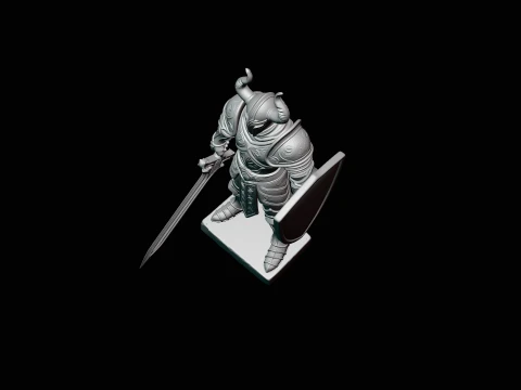 Dark Horned Knight Statue Design 7 - 3D Print Model 3D Print Model