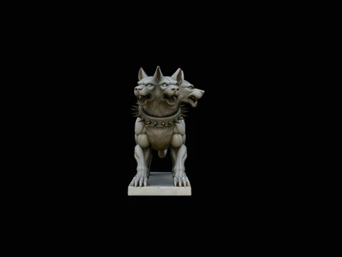Two-Headed Hound Statue Design 1 - 3D Print Model 3D Принт Модель