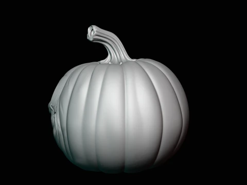 Skull Carved Pumpkin Statue Design 1 - 3D Print Model 3D Print Model