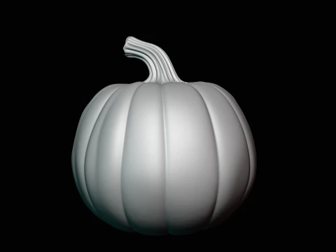 Skull Carved Pumpkin Statue Design 1 - 3D Print Model 3D Print Model