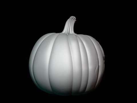 Skull Carved Pumpkin Statue Design 1 - 3D Print Model 3D Print Model