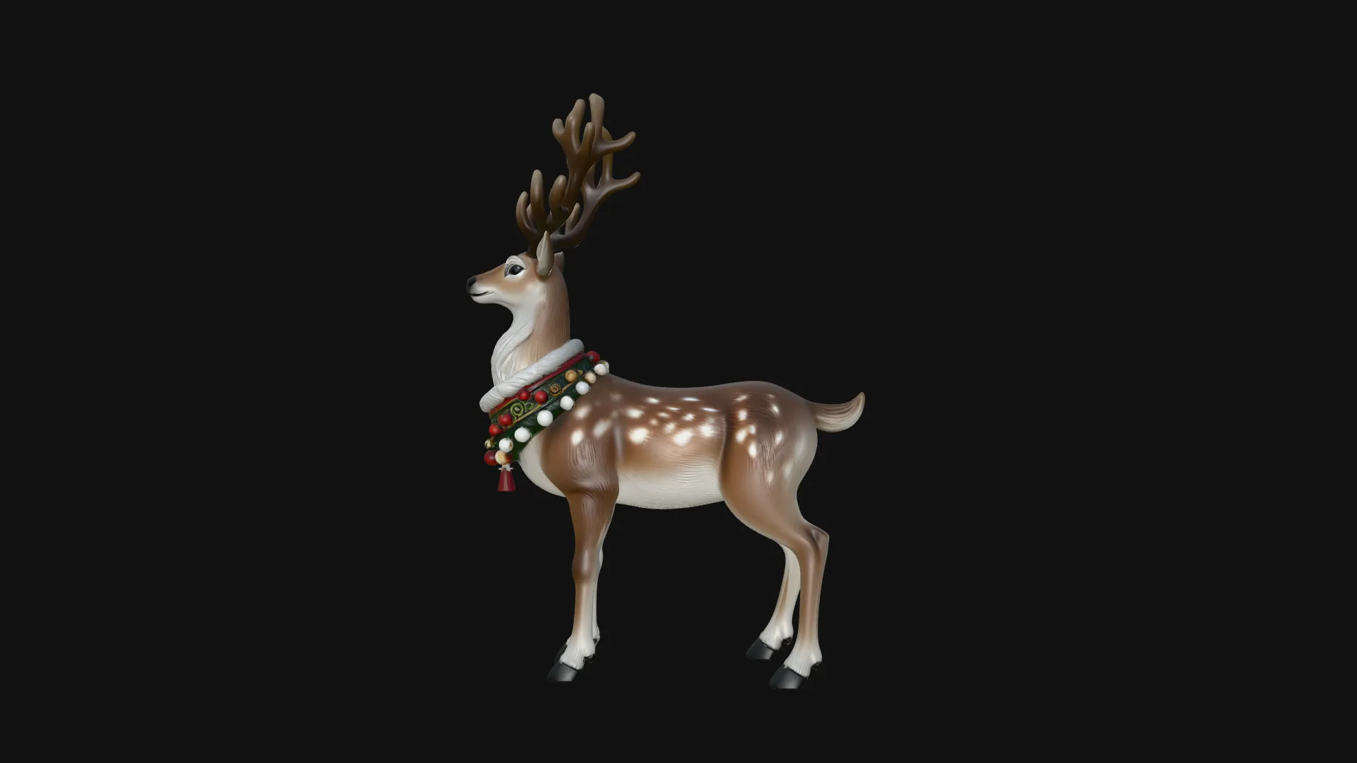 Christmas Reindeer Statue Design 2 - 3D Print Model 3D Print Model .c4d .max .obj .3ds .fbx .stl .blend 