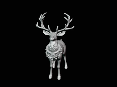 Christmas Reindeer Statue Design 2 - 3D Print Model 3D Print Model