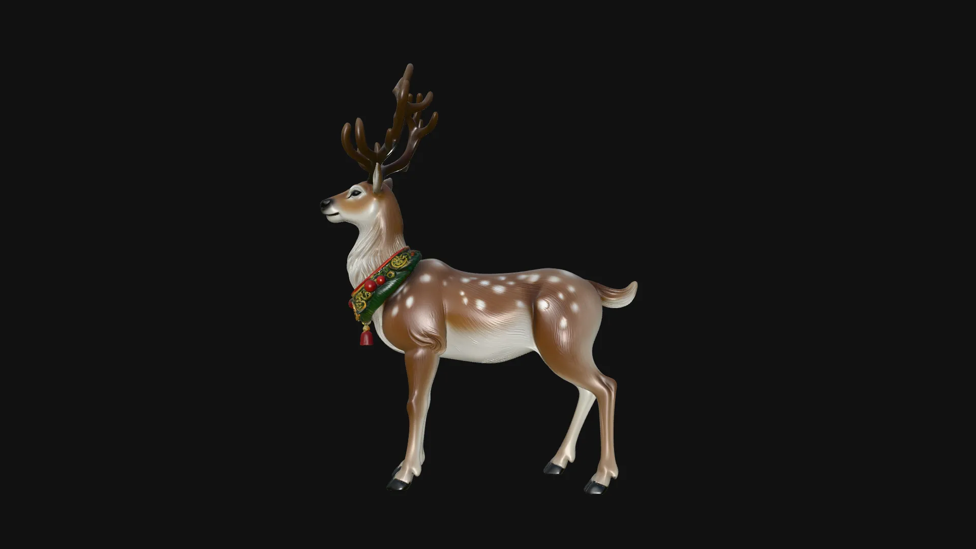 Christmas Reindeer Statue Design 3 - 3D Print Model 3D Print Model .c4d .max .obj .3ds .fbx .stl .blend 