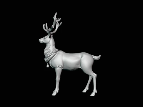 Christmas Reindeer Statue Design 3 - 3D Print Model 3D Print Model
