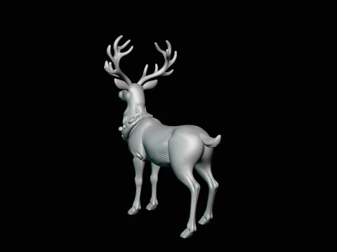 Christmas Reindeer Statue Design 3 - 3D Print Model 3D Print Model