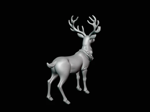 Christmas Reindeer Statue Design 3 - 3D Print Model 3D Print Model