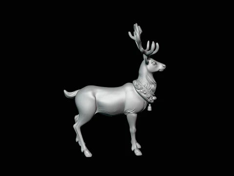 Christmas Reindeer Statue Design 3 - 3D Print Model 3D Print Model