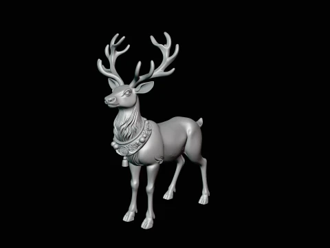 Christmas Reindeer Statue Design 3 - 3D Print Model 3D Print Model