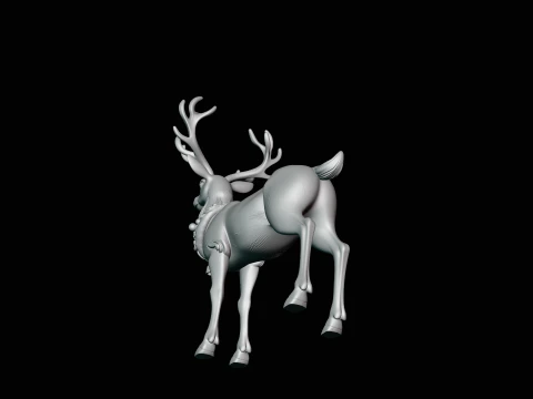 Christmas Reindeer Statue Design 3 - 3D Print Model 3D Print Model