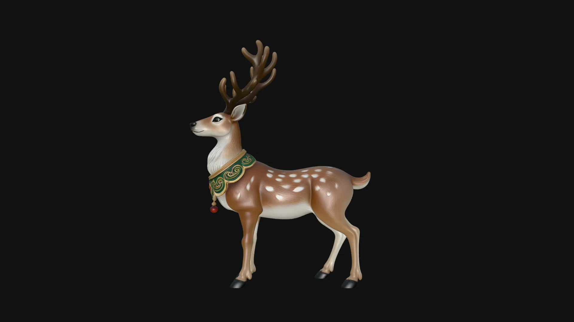 Christmas Reindeer Statue Design 4 - 3D Print Model 3D Print Model .c4d .max .obj .3ds .fbx .stl .blend 