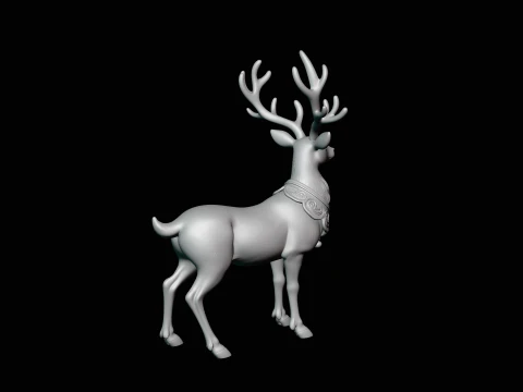 Christmas Reindeer Statue Design 4 - 3D Print Model 3D Print Model