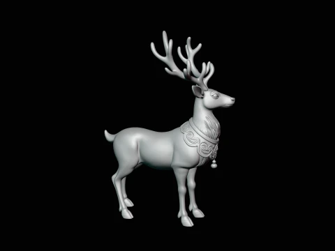 Christmas Reindeer Statue Design 4 - 3D Print Model 3D Print Model