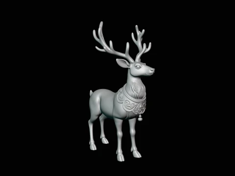 Christmas Reindeer Statue Design 4 - 3D Print Model 3D Print Model