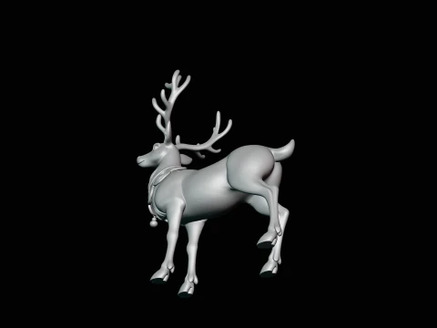 Christmas Reindeer Statue Design 4 - 3D Print Model 3D Print Model