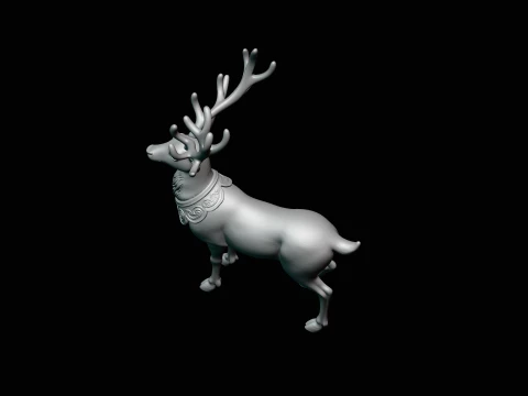 Christmas Reindeer Statue Design 4 - 3D Print Model 3D Print Model