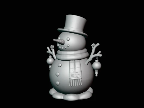 Snowman with Lanterns Statue Design 2 - 3D Print Model 3D Print Model
