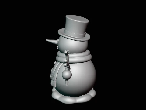 Snowman with Lanterns Statue Design 2 - 3D Print Model 3D Print Model