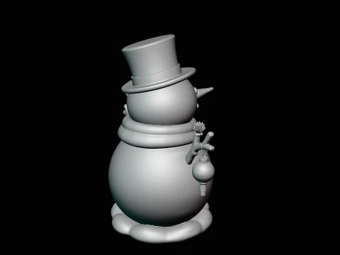 Snowman with Lanterns Statue Design 2 - 3D Print Model 3D Print Model