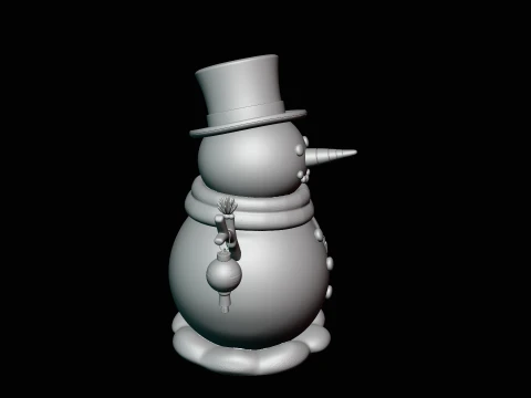 Snowman with Lanterns Statue Design 2 - 3D Print Model 3D Print Model