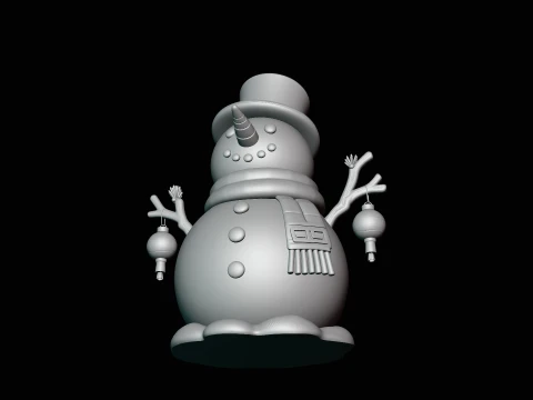 Snowman with Lanterns Statue Design 2 - 3D Print Model 3D Print Model