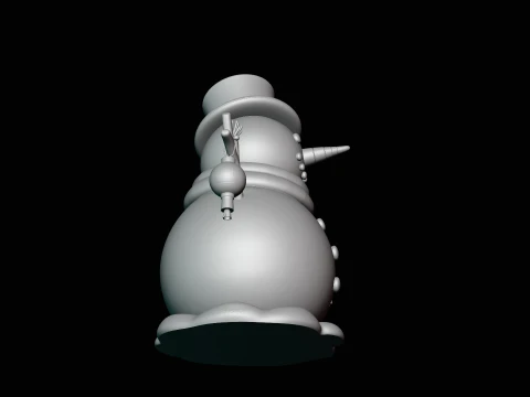 Snowman with Lanterns Statue Design 2 - 3D Print Model 3D Print Model