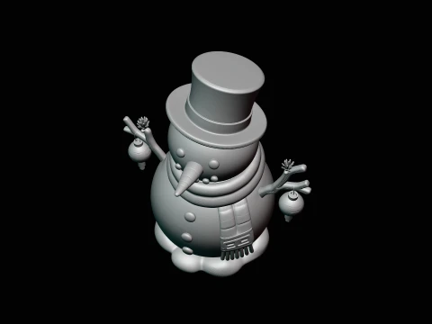 Snowman with Lanterns Statue Design 2 - 3D Print Model 3D Print Model