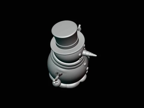 Snowman with Lanterns Statue Design 2 - 3D Print Model 3D Print Model