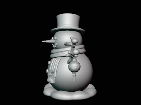 Snowman with Lanterns Statue Design 4 - 3D Print Model 3D Print Model