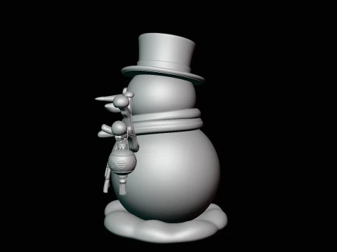 Snowman with Lanterns Statue Design 4 - 3D Print Model 3D Print Model